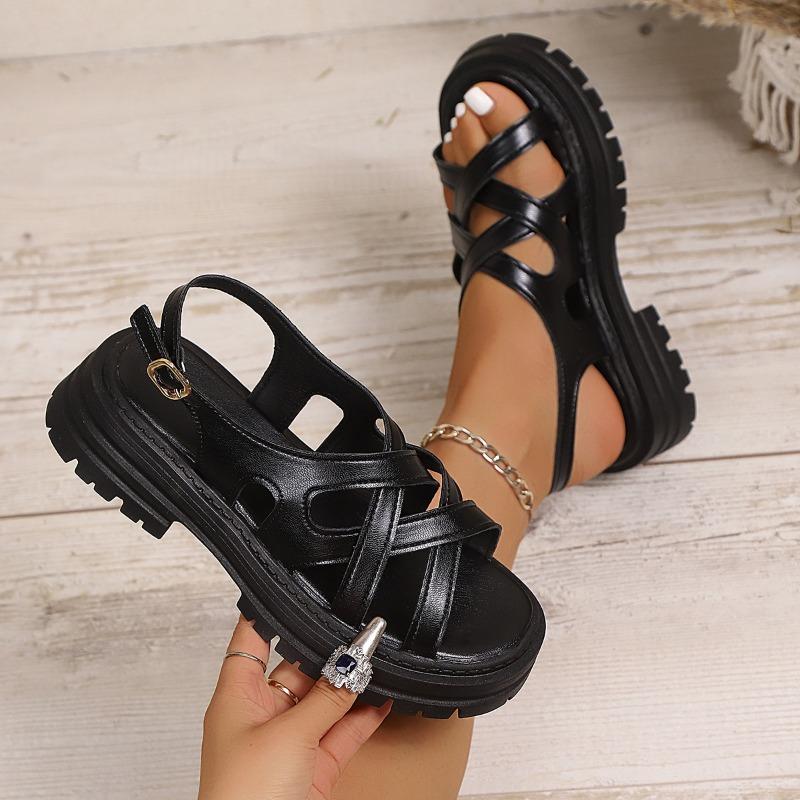 Mode 2025 NEU Elegant und modisch Sommer Sandalen Plateau Keilabsatz Mode Damenschuhe Neu Lackleder Damen Sandalen