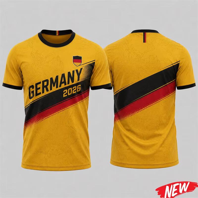 Men's comfortable football sports T-shirt, featuring the 2026 German team printed jersey