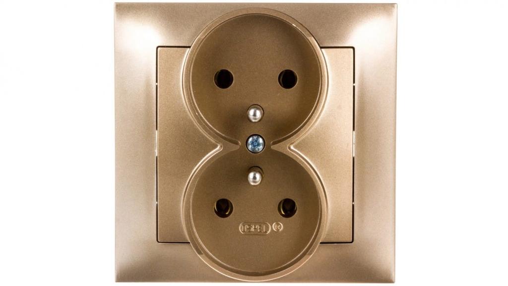 Impresja Doppelsteckdose Z/U Gold Metallic Gp-2Yz/28