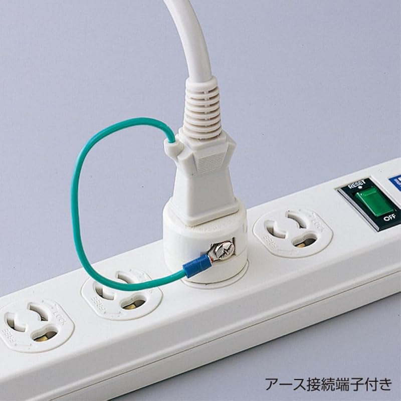 Sanwa Supply 2-pin To 3-pin Conversion Adapter with Ground Connection Terminal TAP-AD1RN