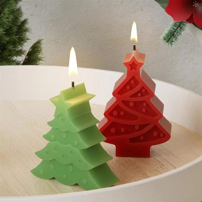 Christmas Series Silicone Candle Mold DIY Kit for Handmade Candles, Soap, Plaster, Resin, and Baking; Ideal Holiday Gifts