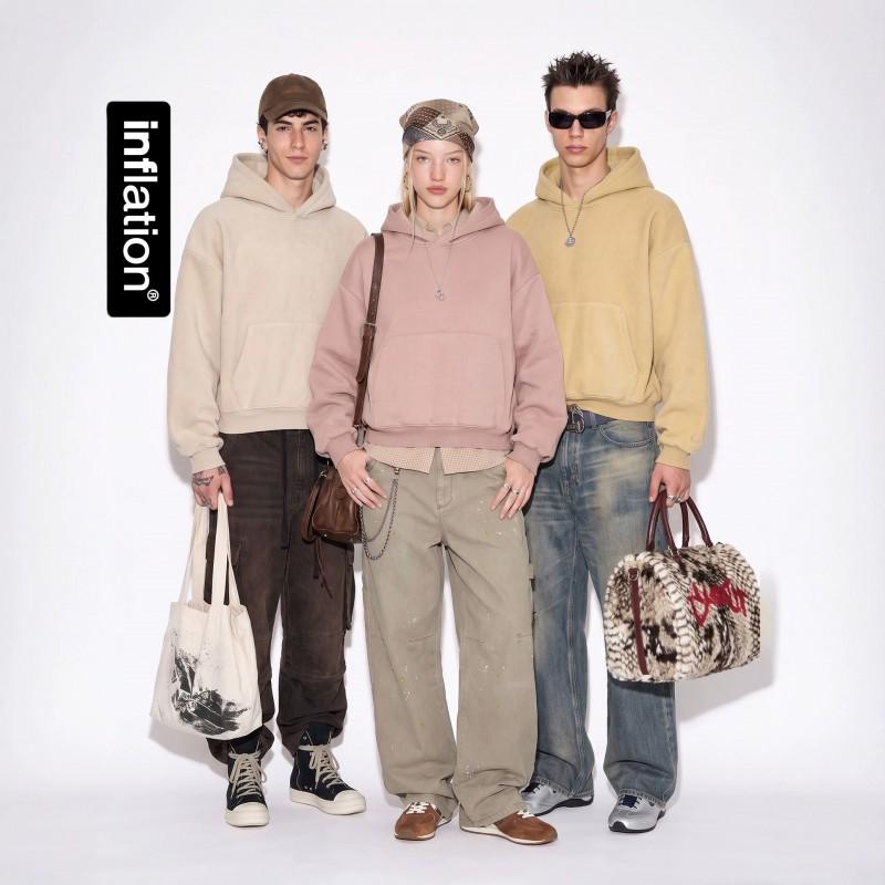 Mens Hooded Sweatshirt 2026 Winter Fleece Pullover Casual Loose Fit