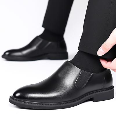 Men Business Dress Leather Shoes Spring Autumn Leisure Genuine Leather Breathable Soft Sole Ightweight Driving Boots Office Work
