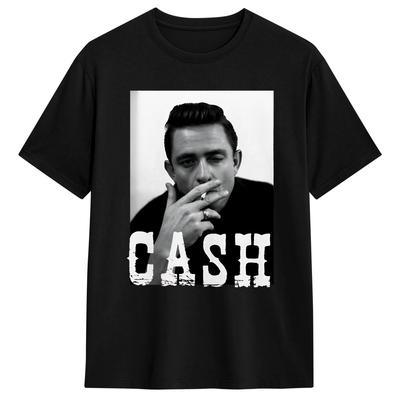 Vintage T Shirt Johnny Cash 100 Cotton T Shirts  Hip Hop Tshirt for Mens Summer Aesthetic Printed Short Sleeve Tops
