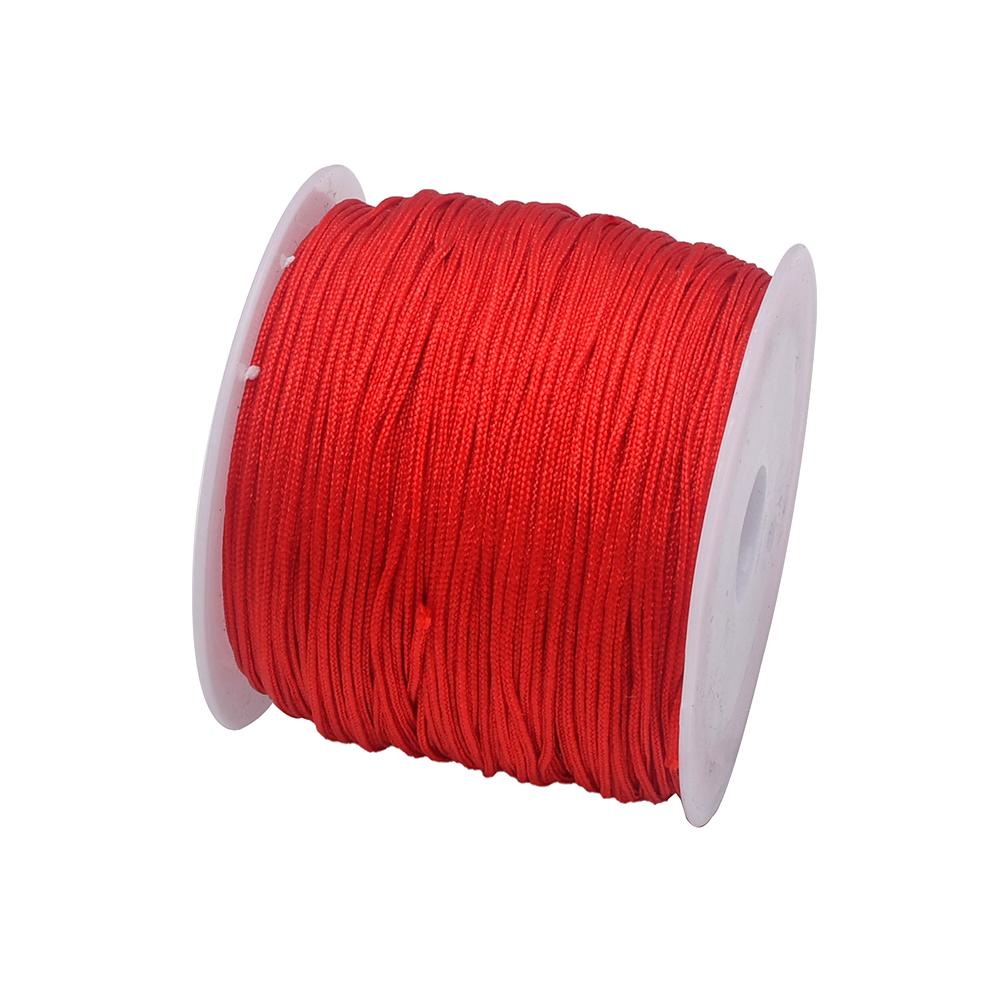 50Yds 0.8mm Crafts Nylon Cord For Jewelry Making Beading Braided Nylon Satin String for Bracelets Rattail Trim Chinese Knot