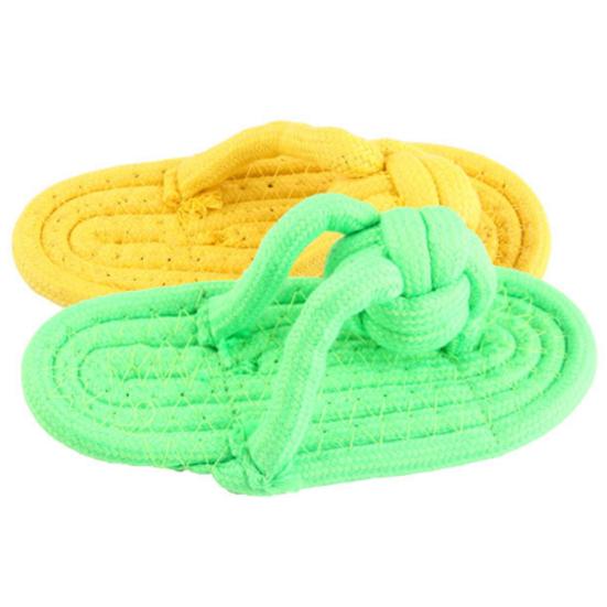 Hundtugga Bomullsrep Flip-flop Bitbeständiga Skor Formande Leksak Husdjursartiklar