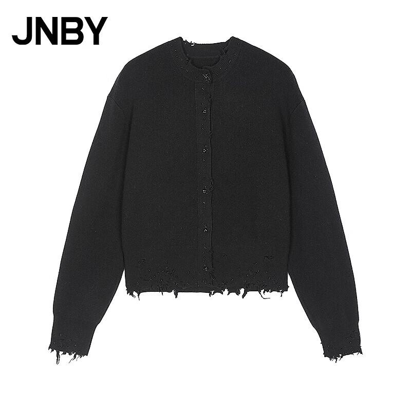 JNBY 2025 Autumn Loose Open-Front Wool Cashmere Knit Cardigan