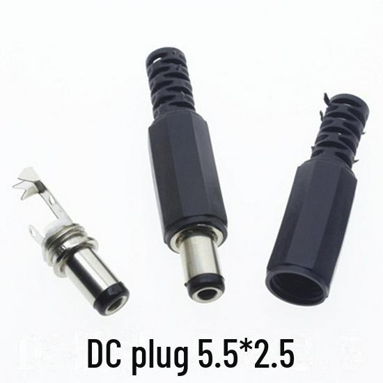 DC-022B Copper DC Power Socket 5.5x2.1/5.5x2.5mm with Nut, 2 Pins