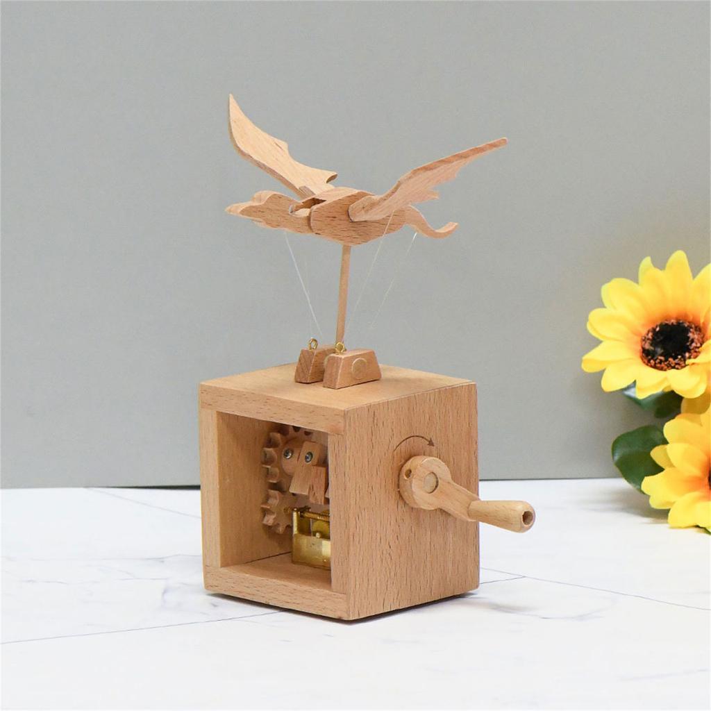Vintage Stile Holz Spieluhr mit Eleganten Melodien Handgekurbeltes Musikalisches Ornament für Sammler und Musikliebhaber