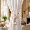 Adjustable Flowers Curtain Straps with Pearl Pendant Curtain Buckle Curtain Binding  Living Room