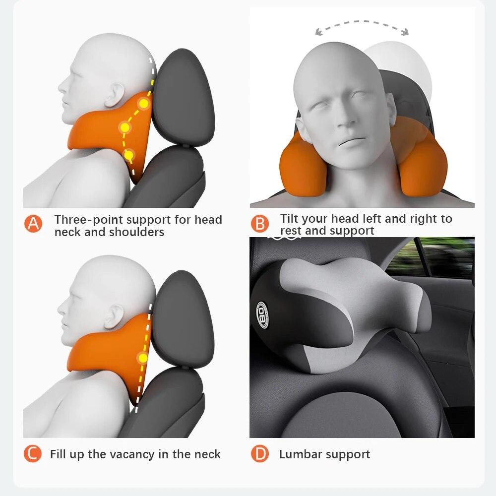 Headrest Pillow for Car Seat Memory Foam Neck Support Pillow for Neck Pain Relief Resting Sleeping U-Shaped Soft Travel