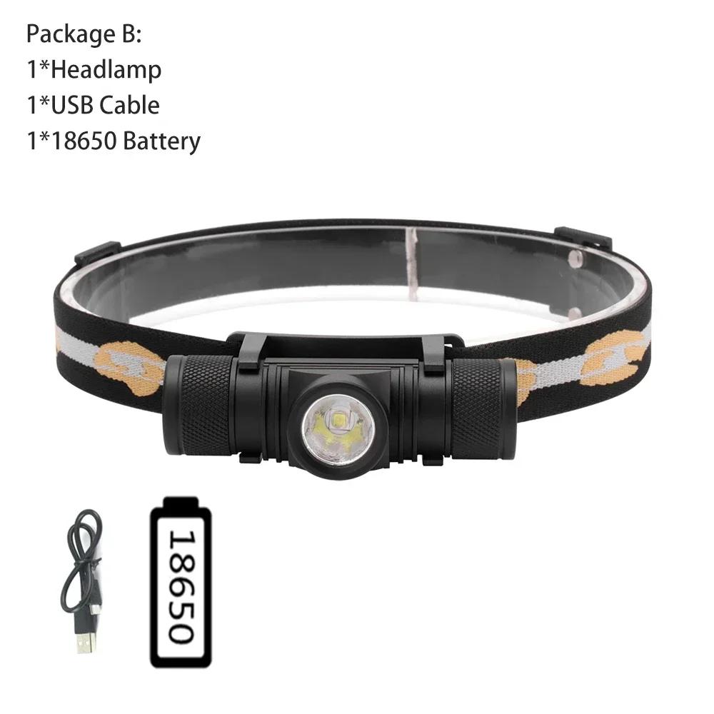 Newest LED Mini Headlamp High Power White Red Headlight 18650 Rechargeable USB Type-C Torch Camping Hunting Flashlight Lamp