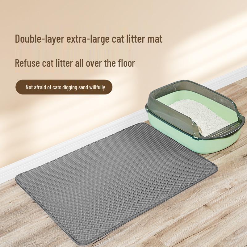 Extra Large Double Layer Cat Litter Mat: Anti-Tracking, Leak-Proof, Anti-Splatter Sand Control Mat