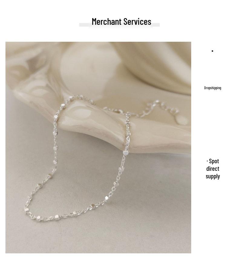 S925 Sterling Silver Glittering Square Chain Bracelet for Women - Korean Simple Design, Versatile & Stylish