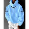 Men's Autumn/Winter Letter Print Hooded Sweatshirt Versatile Casual Loose Fit Perfect Holiday Gift