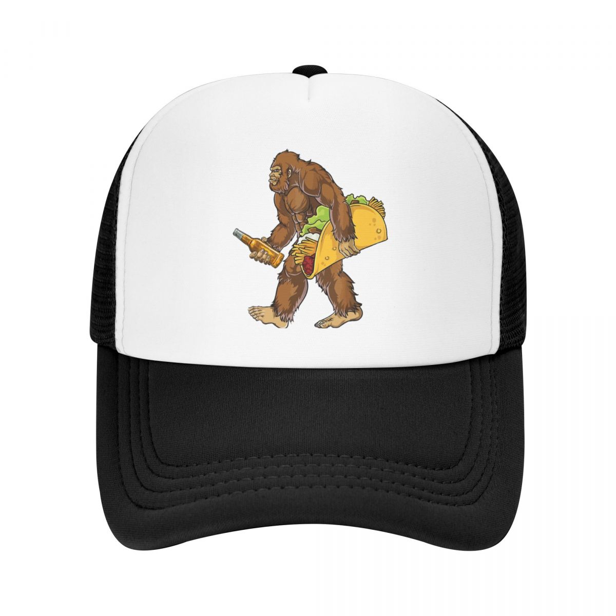 

Панк унисекс бигфут несущий тако и пиво шляпа дальнобойщика взрослый регулируемая бейсболка унисекс woUnisex outdoor snapback caps