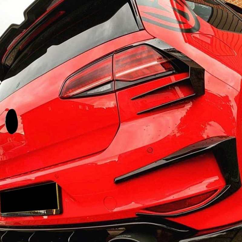 1Pair Rear Bumper Splitter Canard For VW Golf 7 7.5 MK7 MK7.5 GTI R GTD R400 2012- Rear Tail Lamp Spoiler Brake Lamp Trim