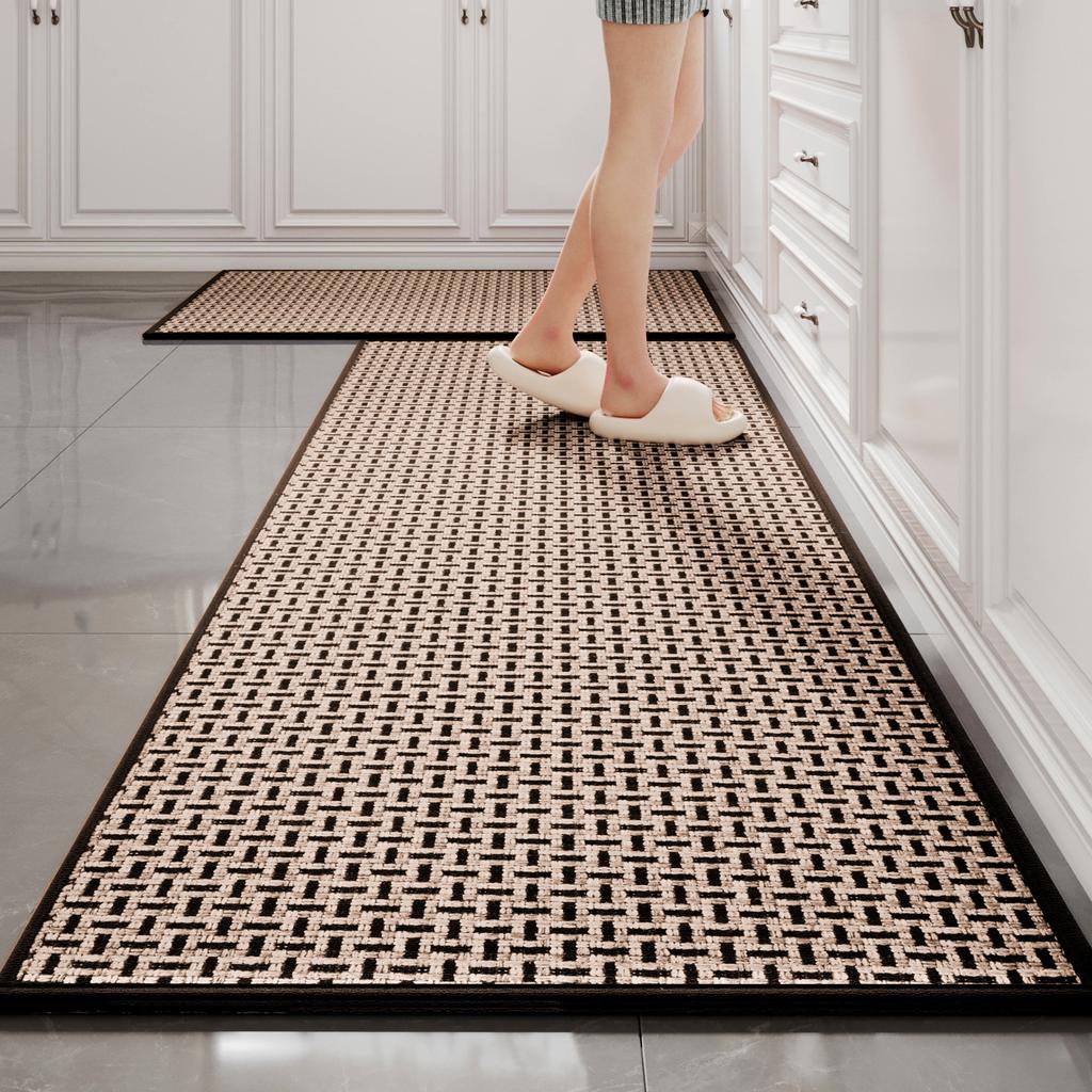 Kitchen Floor Mat Household Leave-In Wipeable Long Carpet Oil-Absorbing Water-Absorbing Dirt-Resistant Non-Slip Anti-Drop Mat