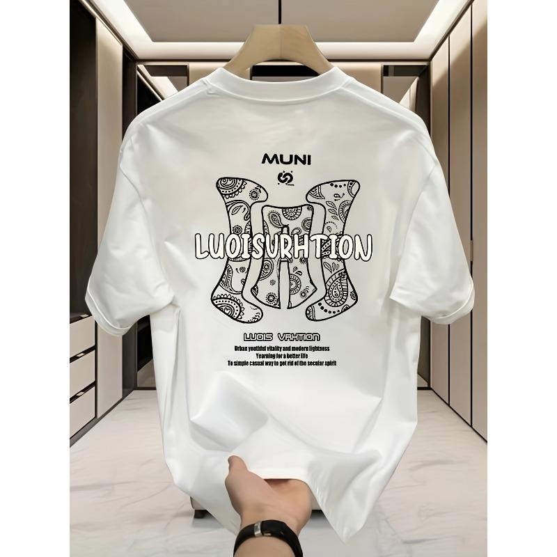 Heavy Cotton New High Street Round Neck Loose Short Sleeved T-shirt Design Sense Niche, Cool Casual Fashion Versatile Half Sleeved
