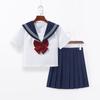 Completo gonna corta uniforme ricamato grigio tre pezzi gonna plissettata a maniche lunghe top stile college nuovo