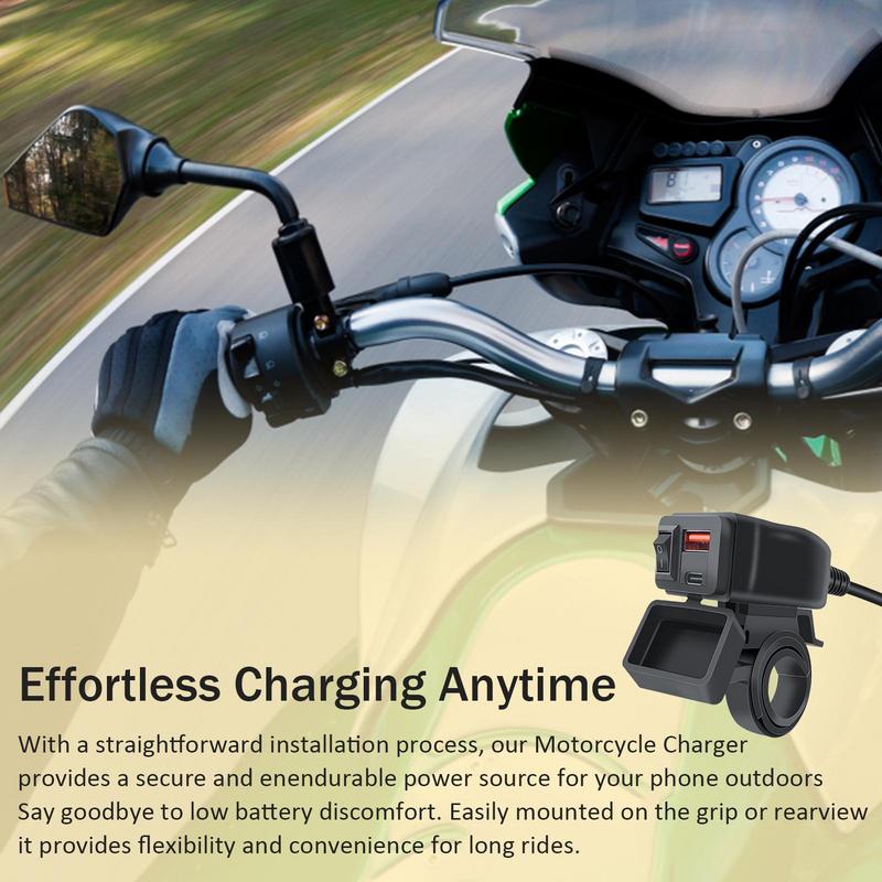 Moto Cell Phone Charger Waterproof USB Fast Charger Portable Motorcycle Accessories Smartphone Charging Port For Outdoor