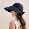 Hat Ladies Summer Big Eaves Empty Top Sun Hat Anti-UV Face Cover Outdoor Cycling Non-turning Sun Hat