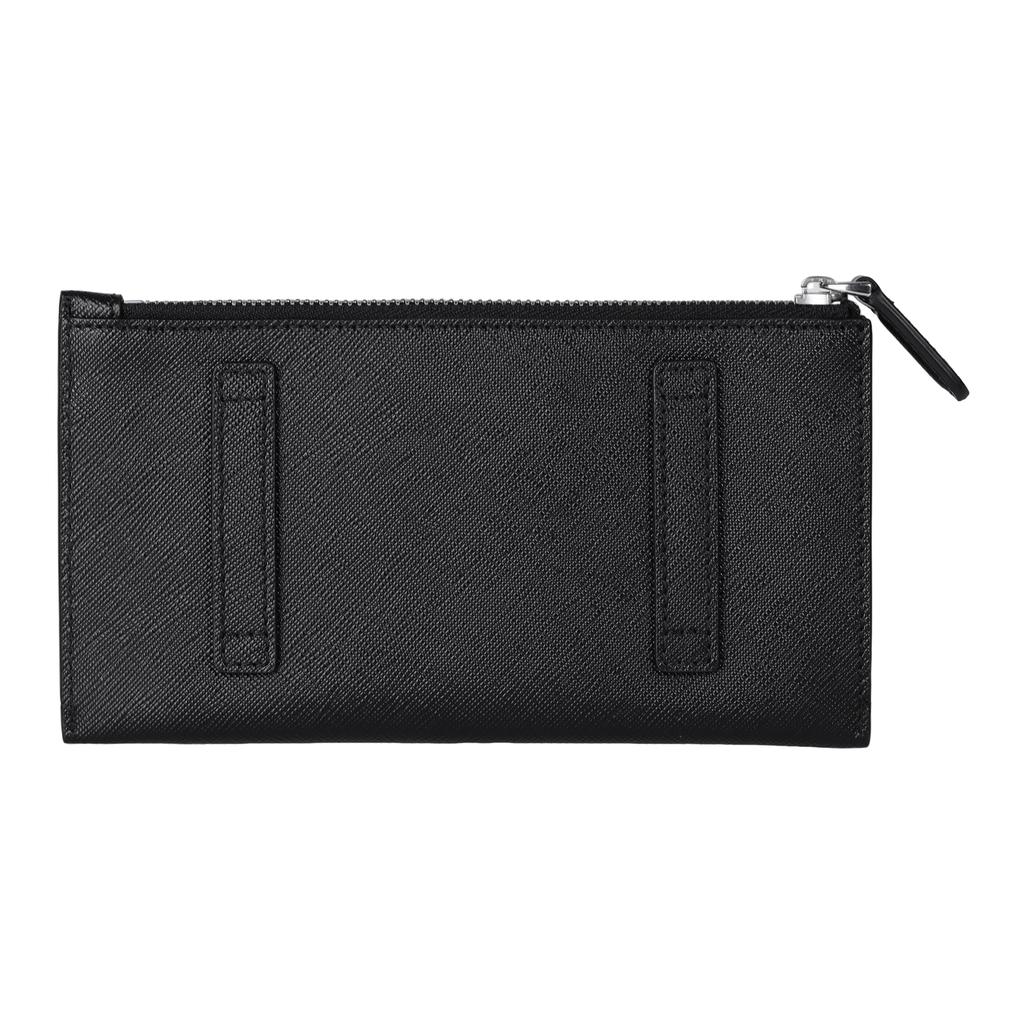 Montblanc Zipper Closure Leather Mini Clutch Men Clutch Black 128574
