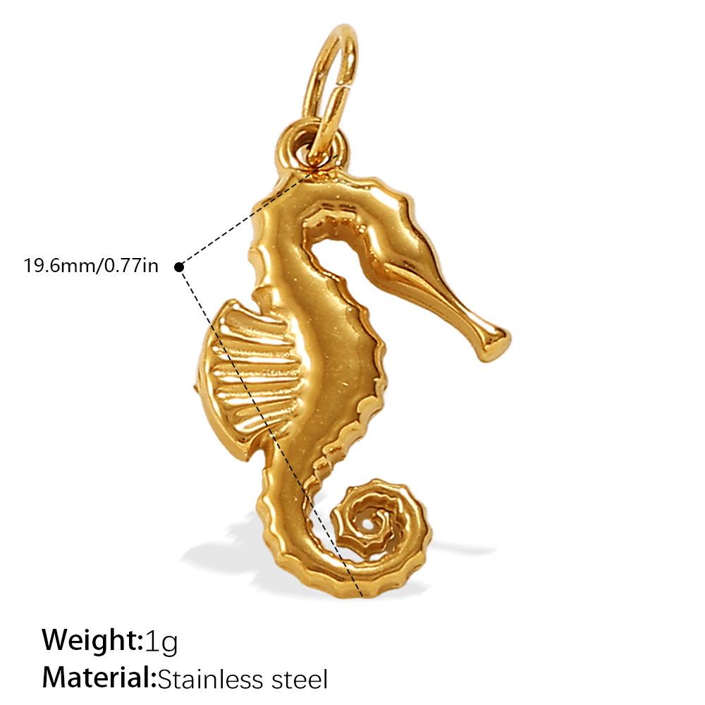 Ocean Element Conch Shell Pendant Accessories Stainless Steel Gold-Plated Beach Wind Accessories