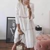 Elegant Women Maxi Dress Fashion Lace Embroidered 3 4 Sleeve