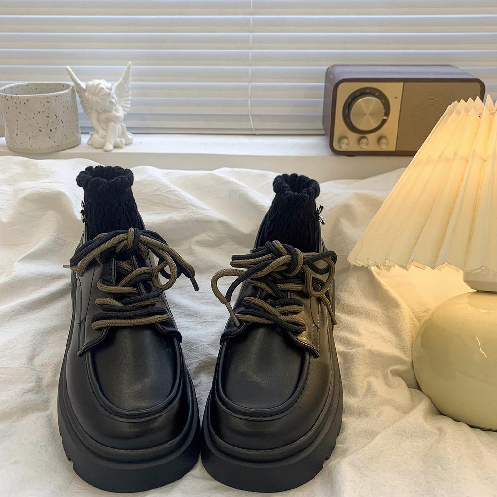 Single Shoes Women's Shoes Heightening Loafers Women's 2025 New Thick-soled Versatile British Style Small Leather Shoes Trendy Spring and Summer 