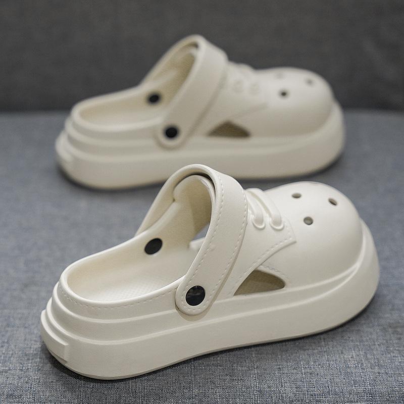 Fashion Couple'S Heightening Bag Head Hole Shoes Are Breathable, Light And Non-Slip, And Two Large-Size Slippers Are Worn Outdoors At Home.