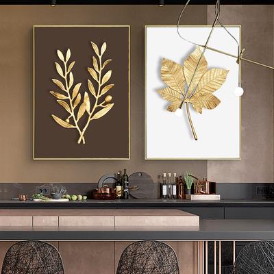 Abstrato Planta Flor Arte de Parede Luxuoso Ginkgo Dourado Folhas de Bordo Cartaz Impressões Casa Sala de Estar Decoração de Parede Imagem Sem Moldura