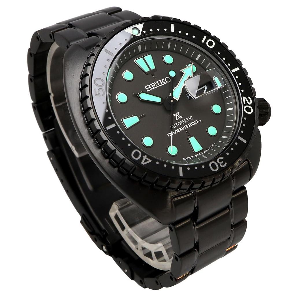 Seiko PROSPEX Mechanical Automatic The Black Night Vision Turtle Sapphire Made In Overseas Model Watch, Series, Diver's, 200m, Crystal, SRPK43, Japan,