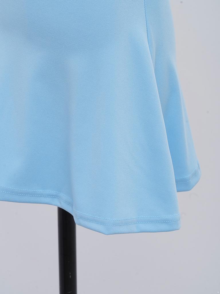 Girls Workout Tennis Dress U Neck Sleeveless Racerback Sundress Solid Color Golf Sports Dresses