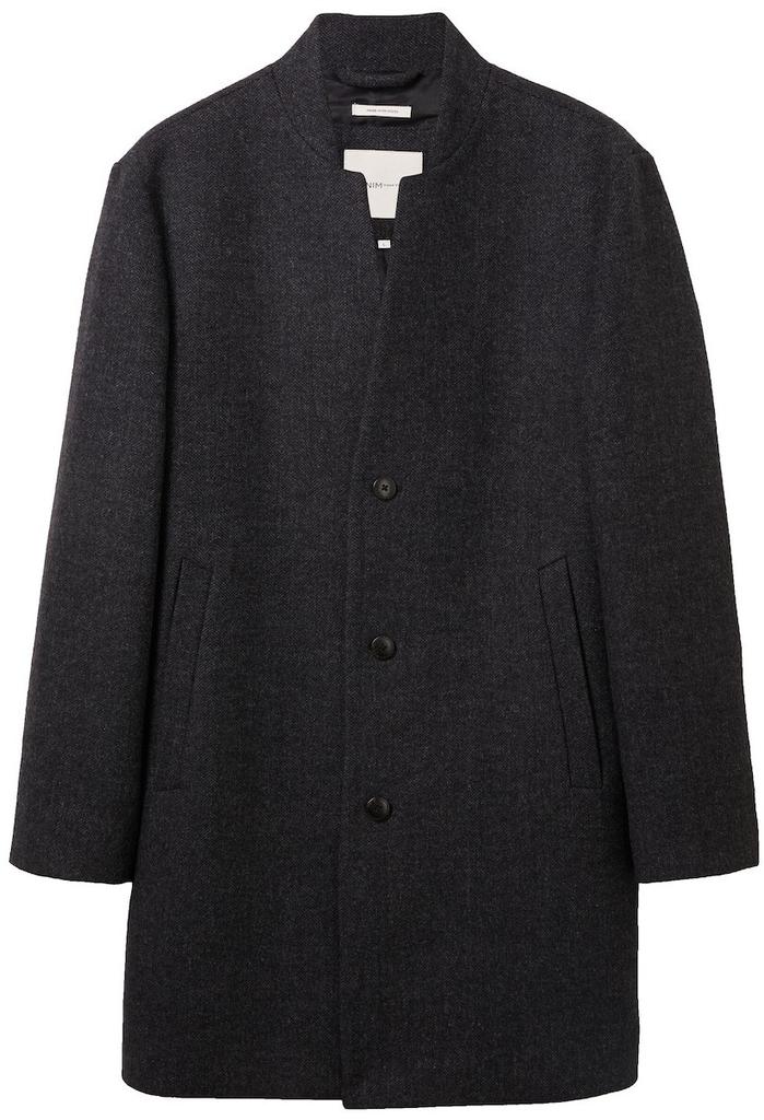 Demi-season Jacket Tom Tailor Denim Coat with Stand-up Collar (1038861) Gray Large Herringbone Optics