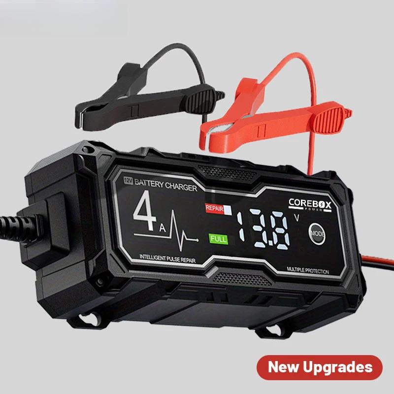 4A Car Motorcycle Battery Charger Multiple Protection LCD Display Intelligent Chargers 12V Pulse Repair AGM Battery Charger