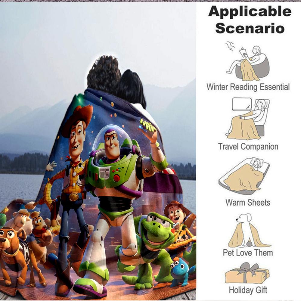 1Pc Toy Story Adventure Blanket Soft And Comfortable Casual Warm Camping Travel Christmas Halloween Xmas Gift M924352