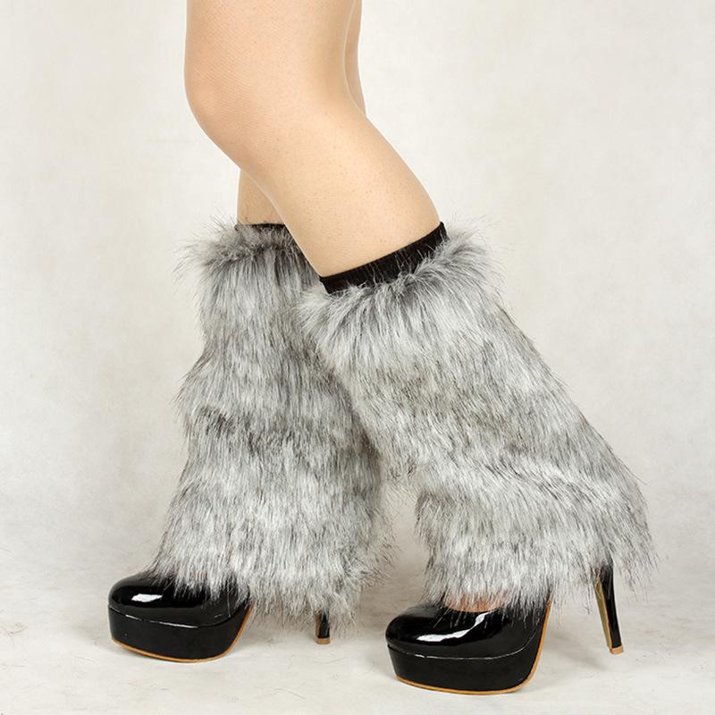Dammode bootsmanschett fluffig mjuk päls fuskpäls benvärmare kängor 20-40 cm