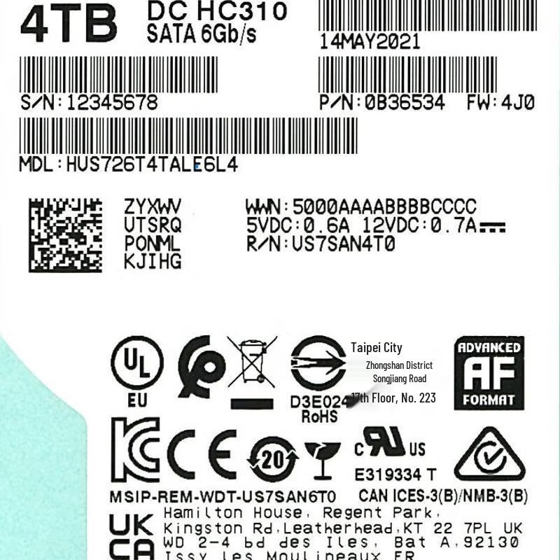 Hikvision Western Digital 4TB Enterprise SATA HDD