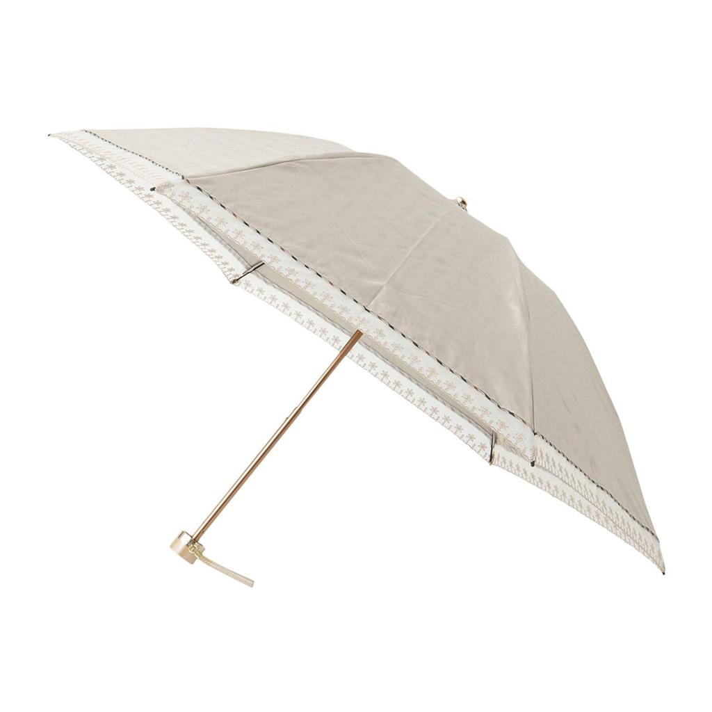 Moonbat Folding Parasol for Made In Perfect for Rain or Premium Light Heat and UV Organza Beige "Dachshund" Women, Japan, Commuting, Shine, Blocking,