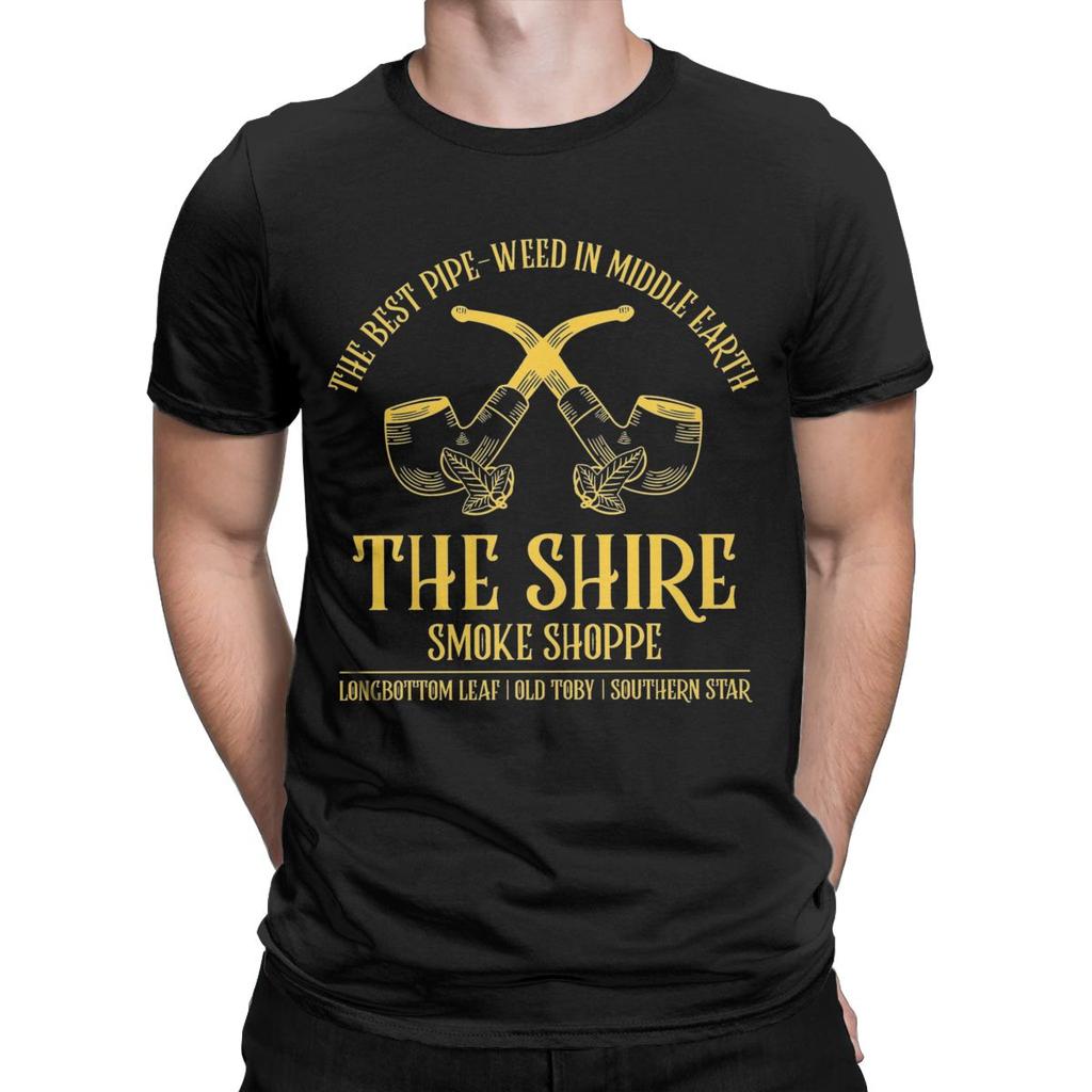 Herren T-Shirt The Shire Smoke Shoppes L-Lords Of The R-Rings Coole Baumwoll-T-Shirts Kurzarm T-Shirts Rundhals Kleidung Übergröße