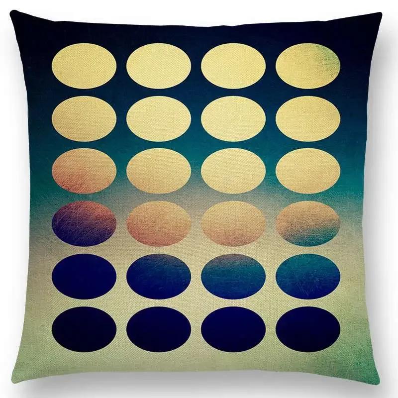 New Abstract Colourful Geometric Pattern Dreamlike Square Round Triangles Sector Diamond Gorgeous Cushion Cover Car Pillow Case