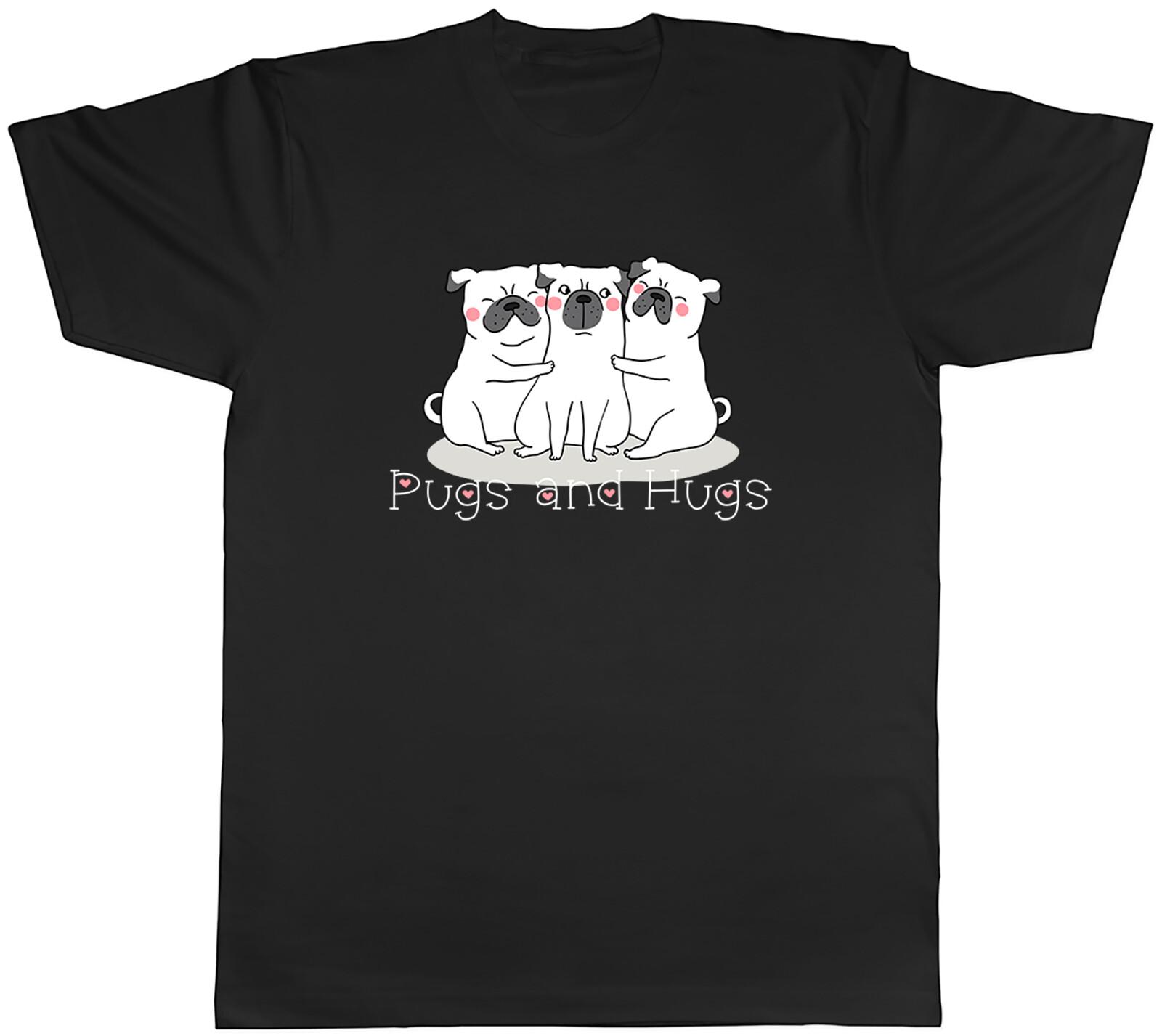 Pugs and Hugs Mens T-Shirt Dog Breed Pet Lover Tee Gift S