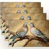 4pcs Placemats Set with Dove Perch Design, 12x18 Inches, Suitable for Kitchen and Dining Room Decor, Home Decoration, Family Dinner Table, Party Decor