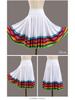 Etnická duhová taneční sukně: Elastický pas, poloviční délka pro sálový tanec a tanec Xinjiang