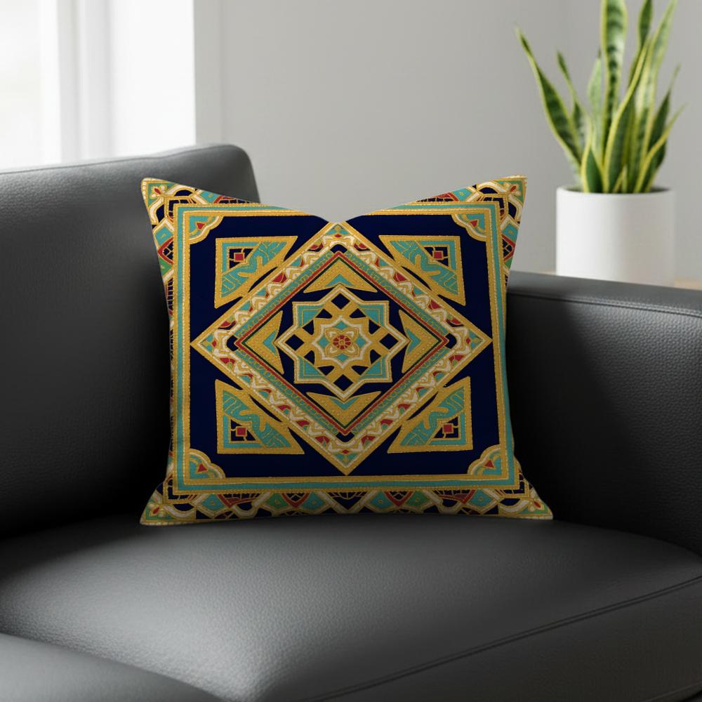 Z-Zhuang Brocade Pattern Cushion Cover Natural Linen Pillowcase Set, All-In-One Decor For Sofa, Bedroom & Chair
