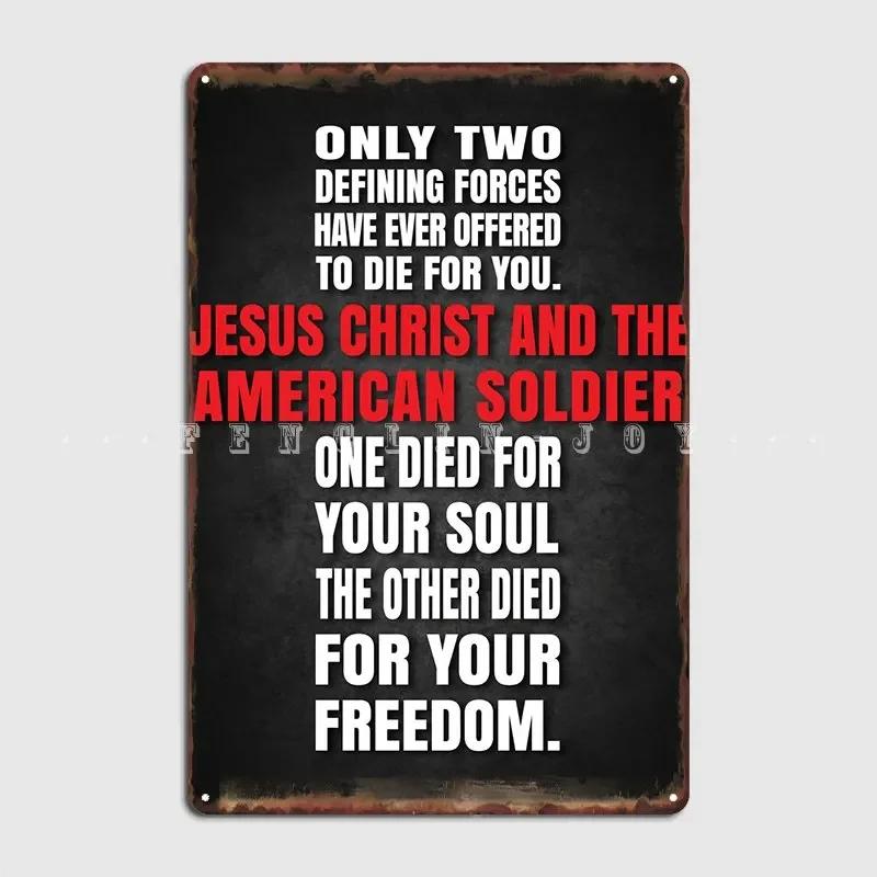 Jesus And The Soldier Metal Plaque Poster Pub Bar Cave Decoration Painting Dcor Tin Sign Poster