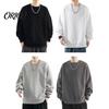 Loose Fit Athletic Wear Men Long Sleeve Sweatshirt, Pullover Shirt, Solid Soft Polyester Shirts Color Crew Neck Sweatshirt for Street Office
