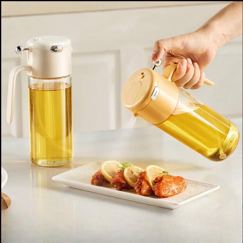 Dual-purpose Spray Oil Bottle, Household Seasoning Bottle, Leak-proof Oil Can, Kitchen Glass Oil Bottle