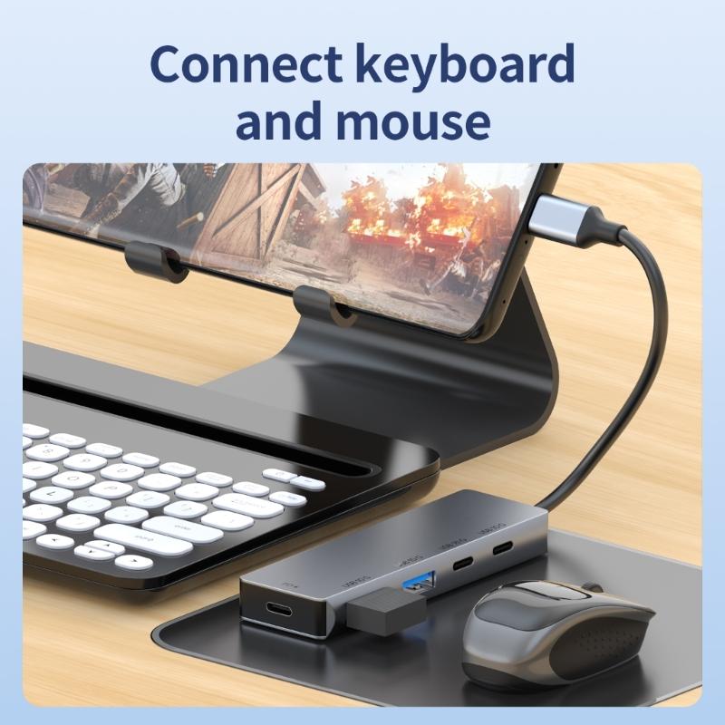 4 Port USB C Expansion Dock Fast Speed 10Gbps Data Transfer PD100W Charging Aluminum Alloys Adapters